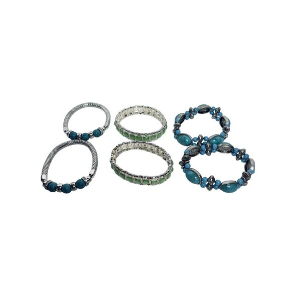 Unbranded Jewelry - Vintage Lot Of 6 Beaded Stretch Bracelets For Repair or Restring (6159)